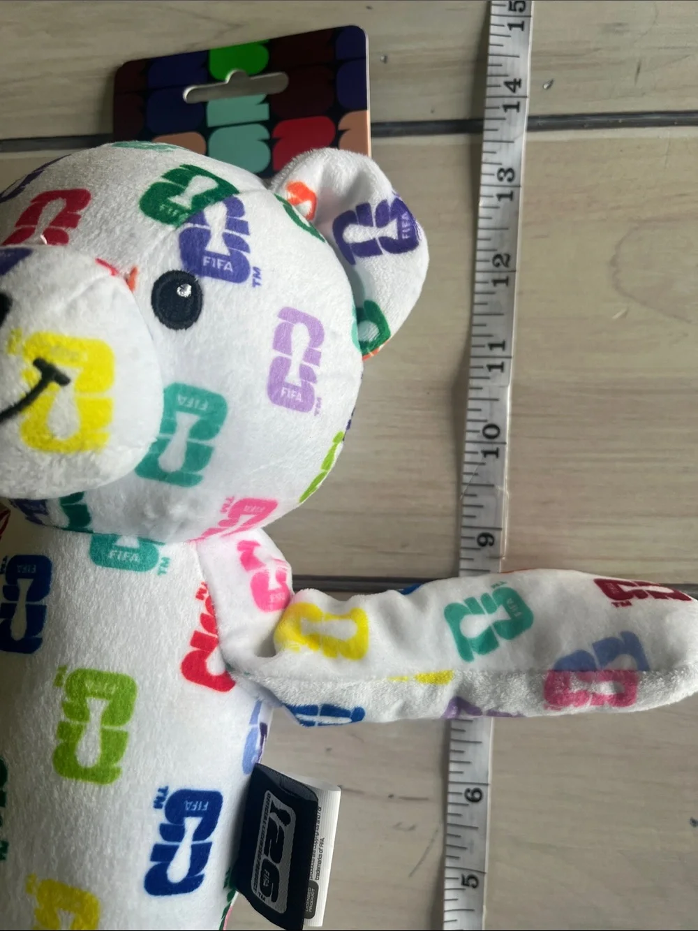 FIFA Buddy Bear Crinkle Plush Dog Toy 13”